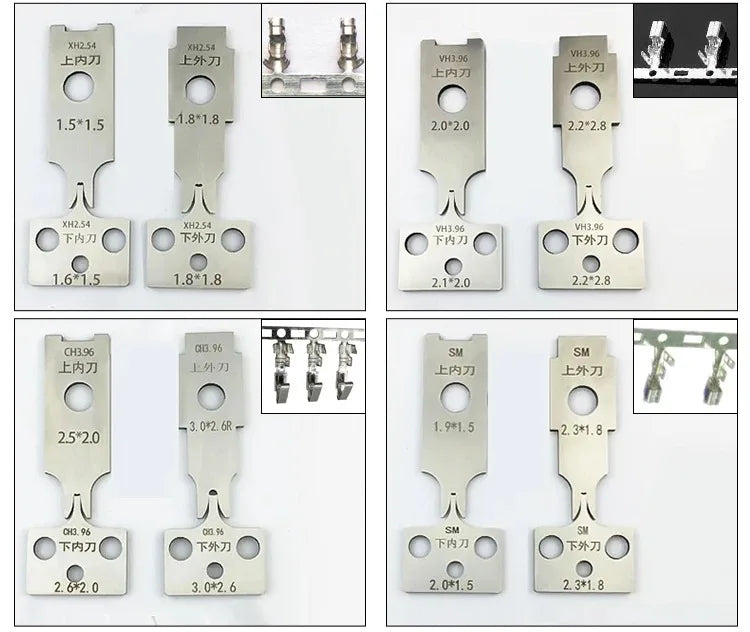4pcs/set Terminals Crimping Machine Applicator Die Set Mold Blade Various Models For Terminal Machine Crimp Tools Accessories