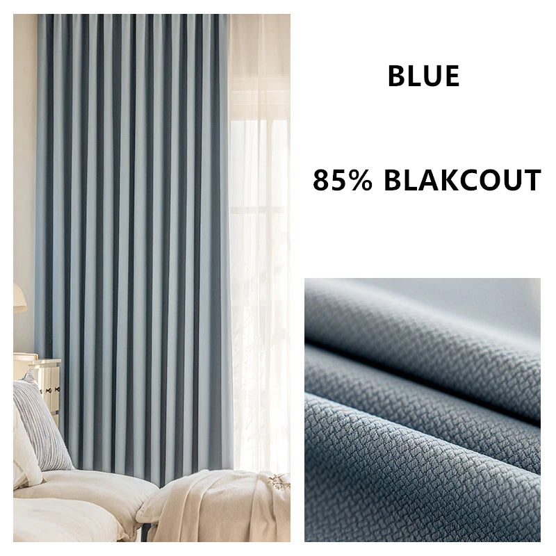 310cm Height Custom Made Thickened Solid Color Double-Sided Jacquard 80%-90% Blackout Living Room Curtains Bedroom Curtains