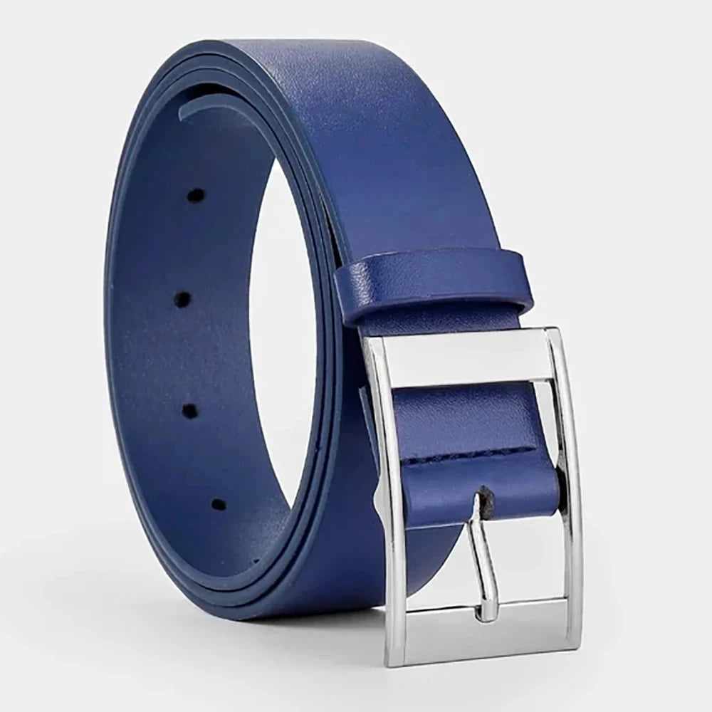 New Luxury Belt for Men PU Leather Belt Metal Pin Buckle High Quality Famous Brand Designer Waist Strap Belts for Jeans Men Belt