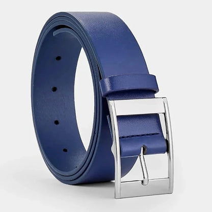 New Luxury Belt for Men PU Leather Belt Metal Pin Buckle High Quality Famous Brand Designer Waist Strap Belts for Jeans Men Belt