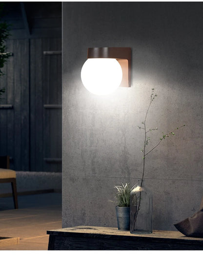 Outdoor Wall Lamp Balcony Bedroom Corridor Courtyard Lamp Acrylic Lamp Shade E27 Spherical Wall Lamp Upper and Lower Wall Lamp