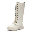 Girls Long Boots Children Knee-High Fashion Motorcycle Boots Rubber Soft Platform for Princess Kids High Boots Classic Winter