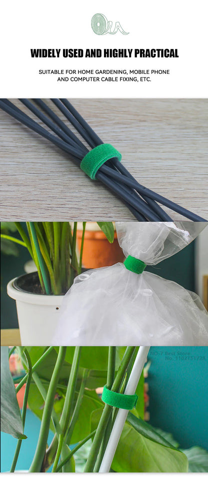 Brida de nailon para jardín, reutilizable, con cierre de velcro, para plantas, flores, trepadoras y en crecimiento.