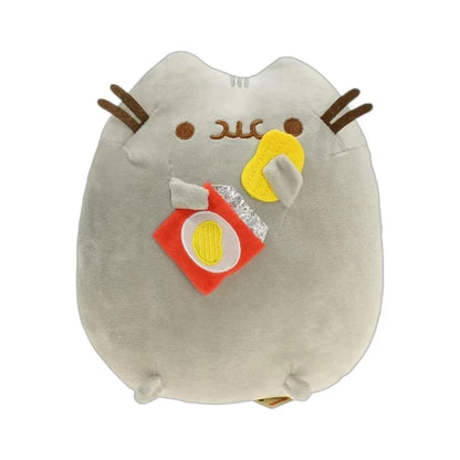 Peluche de gato de imitación de 15 cm, suave, color blanco y gris, ideal como regalo de cumpleaños para niñas y mascotas.