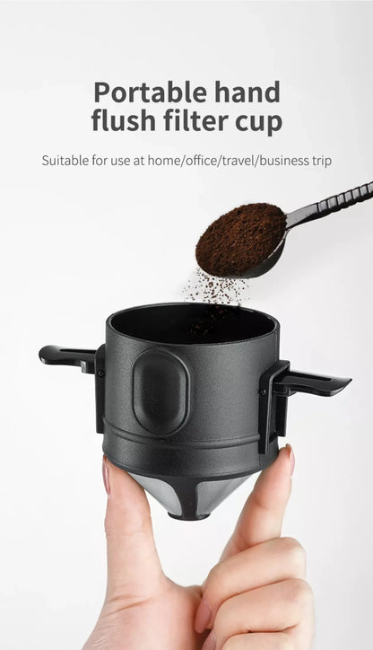 Filtro de café portátil de acero inoxidable 304, soporte para café y té, taza reutilizable, juego de taza de té con gotero, cafetera, utensilios de café