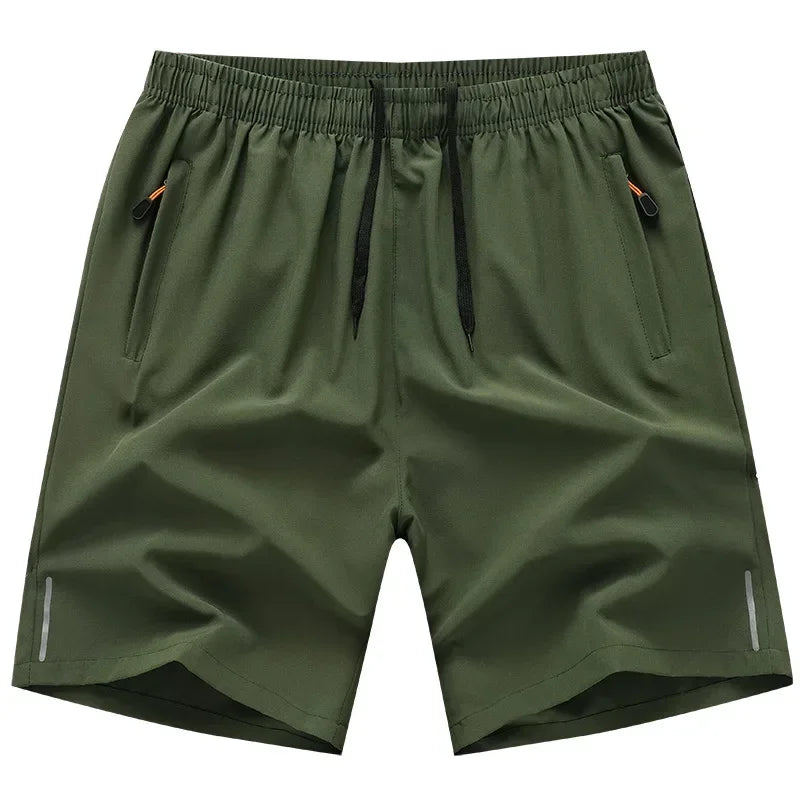 Summer Ice Silk Shorts Men'S Summer Beach Pants Casual Loose Thin Basketball Sports Running Shorts Sweat Wicking Hygroscopic