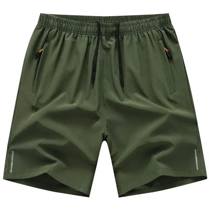 Summer Ice Silk Shorts Men'S Summer Beach Pants Casual Loose Thin Basketball Sports Running Shorts Sweat Wicking Hygroscopic