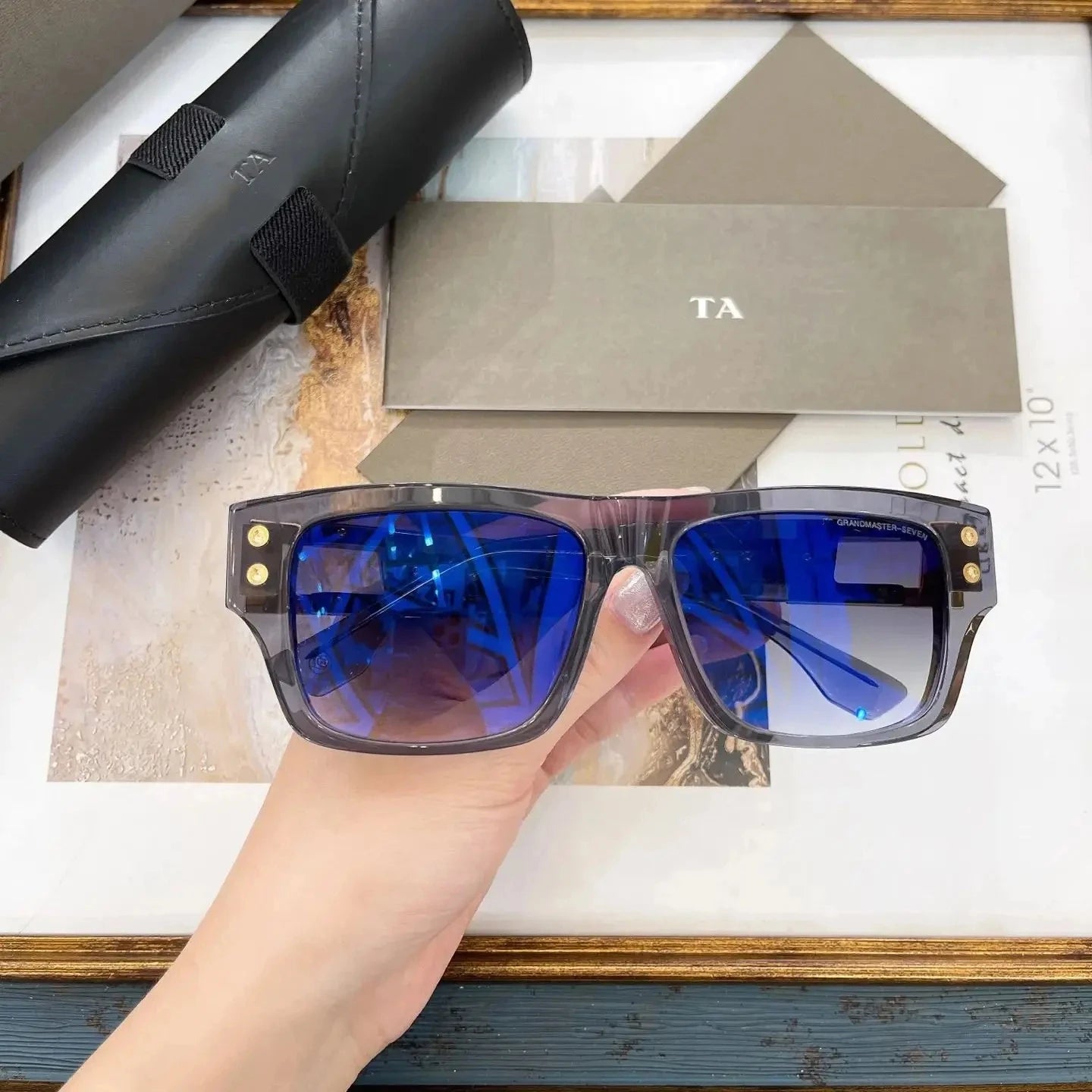 Original Factory For DIYTA DT GRANDMASTER-SEVEN DTS407-A With Brand Box Black Acetate Frame Stylish Casual Men Women Sunglasses
