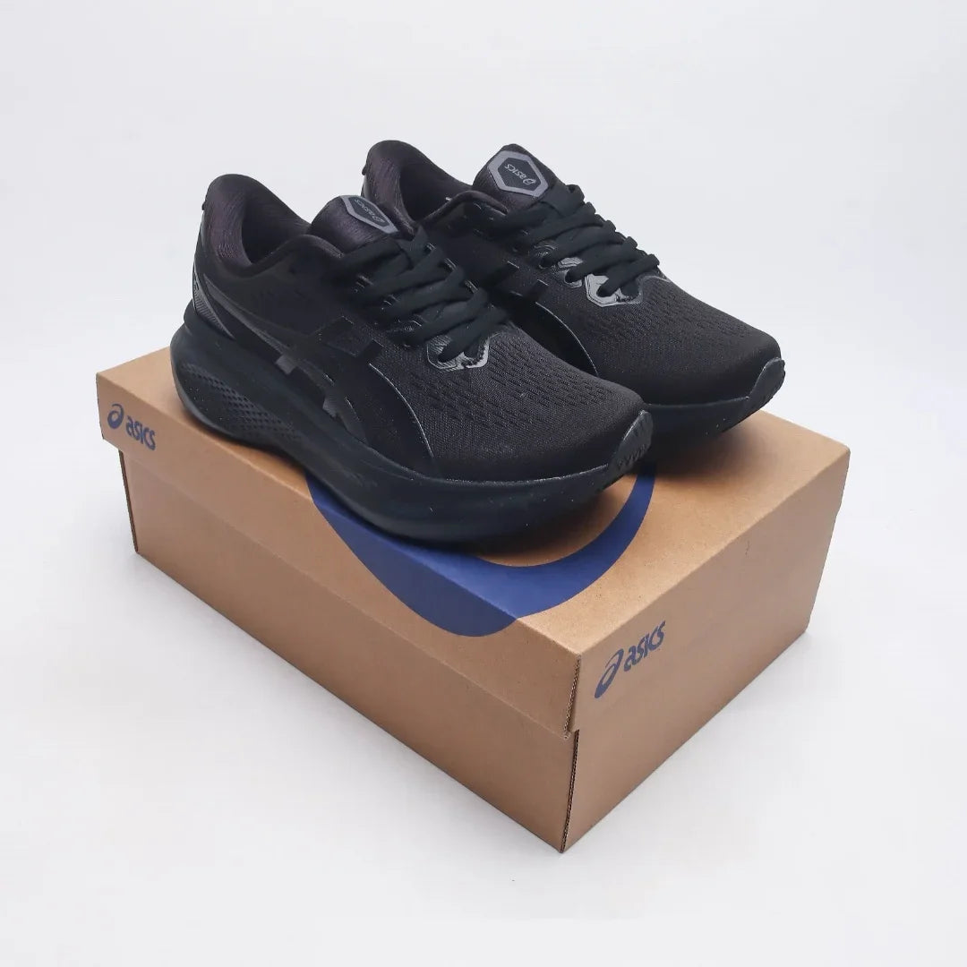 Zapatillas de running Asics Gel Kayano 30 para mujer, color negro, caña baja, antideslizantes, transpirables y ligeras.