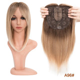 Benehair 14'' 18'' Hair Toppers with Bangs for Women Synthetic 6x6 Top Hairpieces Wigs Long Straight Clip in Hair Extension