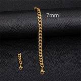 3-11mm Thick Waterproof Chain Bracelet for Men, Stainless Steel Cuban Chain Wristband, Classic Punk Heavy Men's Jewelry Gift