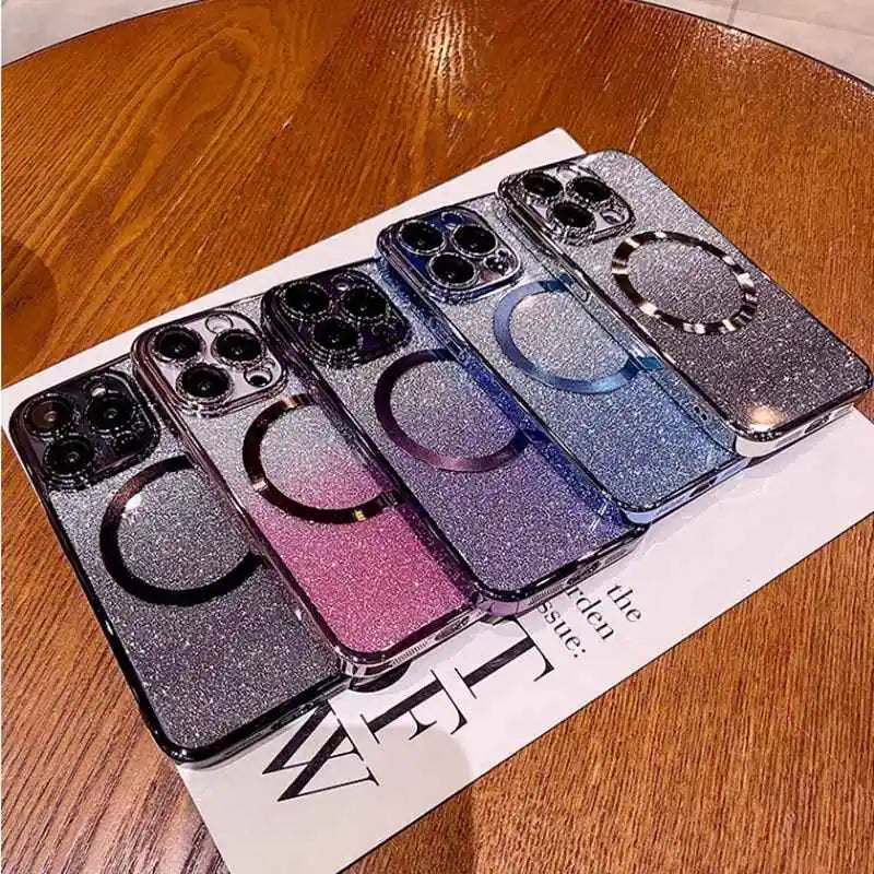 Glitter Plating Magnetic Ring Phone Case For Xiaomi Mi 14 15 Ultra 13 12 11 10T Lite 11T 12T 13T 14T Pro 11i 11X 12X Soft Cover