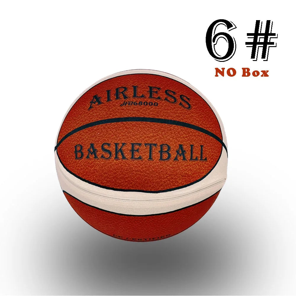 Mute Bouncing Basketball w/ Cover Men Size 7#(29.6in) Women Size 6#(28.9in) Children Indoor Silent PU Foam Ball Quietly Dribble