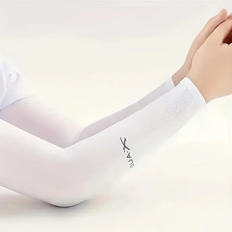 Unisex Cooling UV Protection Arm Sleeves Elastic Summer Ice Covers for Sports/Running/Cycling Reusable Breathable Sun Accessorie