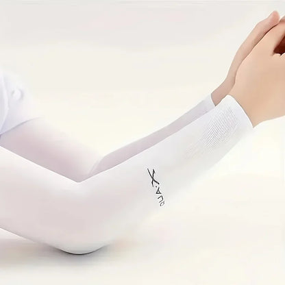 Unisex Cooling UV Protection Arm Sleeves Elastic Summer Ice Covers for Sports/Running/Cycling Reusable Breathable Sun Accessorie