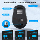 Ergonomic Wireless Bluetooth Mouse 1600DPI for MacBook Tablet Computer Laptop Rechargeable Mouse 2.4GHz USB PC Setup Accessories