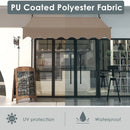 Awning Balcony Patio Retractable Awning UV50+ Sun Shade Awning Clamp Garden Sun Protection with Hand Crank Without Drilling