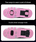 Sneakers Roller Shoes Outdoor Deformation Parkour Skates Dual-Use Children Girls Boys Adult Men Women Unisex Roller Skates