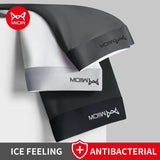 MiiOW 3Pcs Lot Men Boxer Shorts Graphene Antibacterial Ice Silk Underwear Men's Boxer Shorts Seamless Breathable Male Panties L-5XL