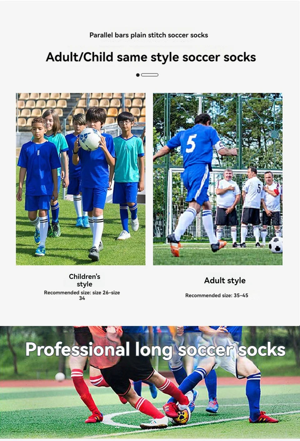 Loogdeel 1 Pair Soccer Socks Stripe Knee High Softball Baseball Team Sports Socks Breathable Football Socks for Kids Adults