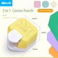 3-in-1 Corner Rounder Border Punches for Scrapbooking Diy Mini Corner Cutter R4/R7/R10mm Circle Trimmer Punch Office Supplies