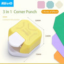 3-in-1 Corner Rounder Border Punches for Scrapbooking Diy Mini Corner Cutter R4/R7/R10mm Circle Trimmer Punch Office Supplies