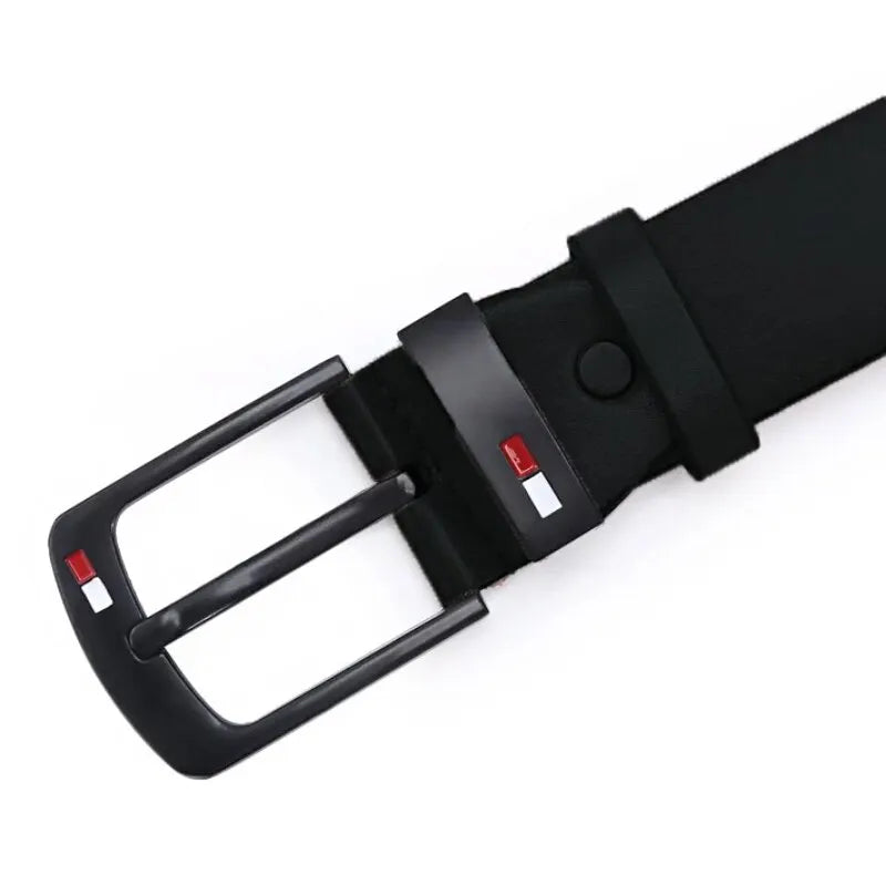 Fashion And Classical PU Alloy Square Buckle Belts Business Versatile Leisure Belts Black For Men Jean Pants Waistband ремень