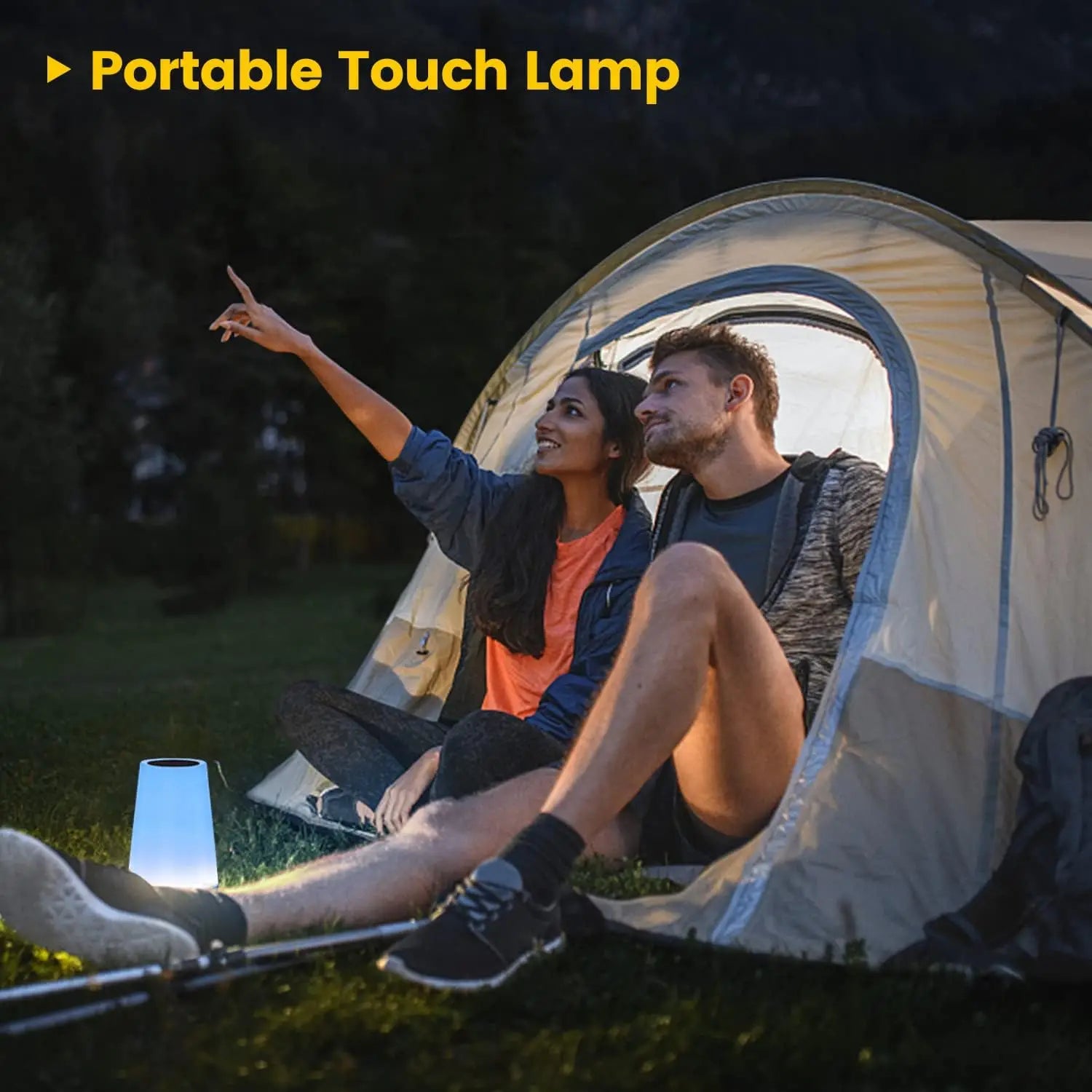 Luminária Noturna RGB Recarregável via USB com 13 Cores, Controle Remoto e Touch – Portátil, com Intensidade Regulável (Ideal para Mesa ou Cabeceira)