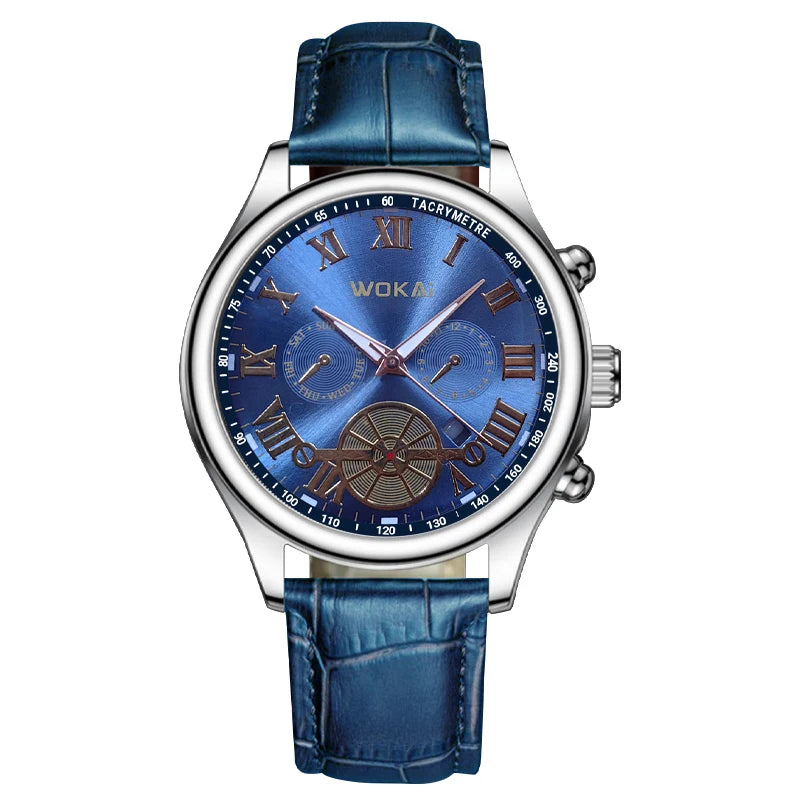 New 2023wokai business watch Quartz sports leisure belt men's watch Wheel pattern personality women clock