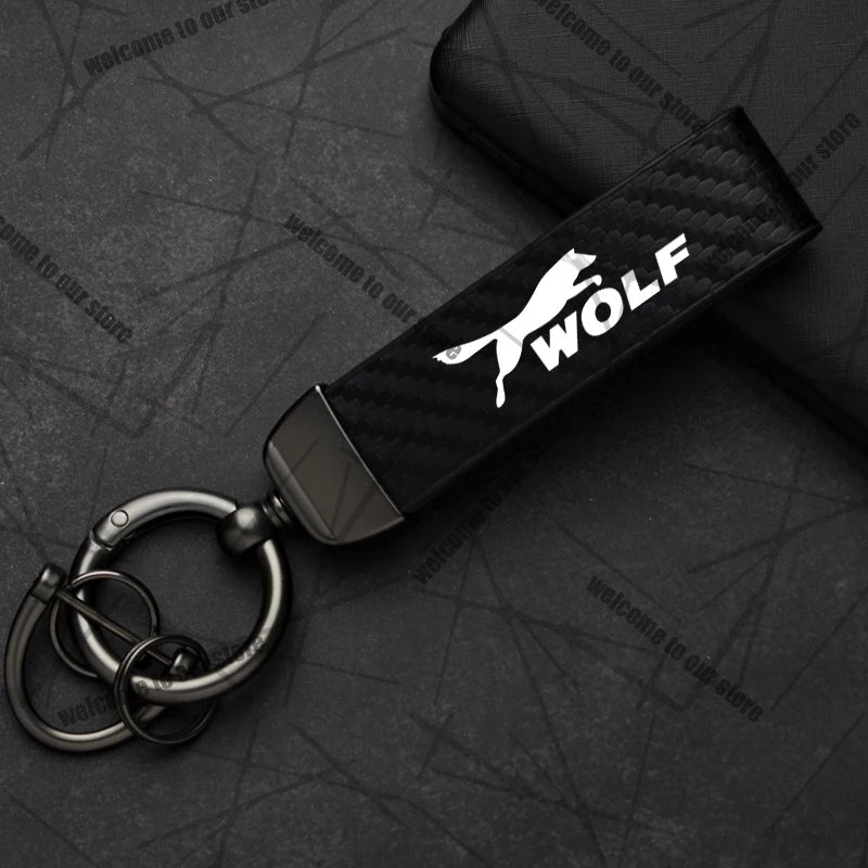 Car Keychain For PUMA ST Cougar Wolf MK3 MK4 MK5 MK6 Logo Carbon Fiber Leather Zinc Alloy Emblem Key Chain Accessories
