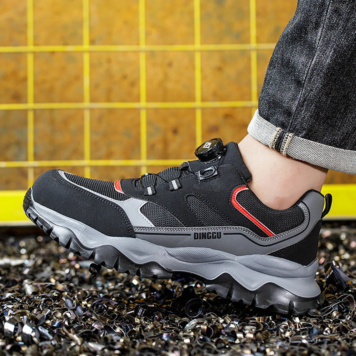 Anti-Piercing Steel Toe Safety Shoes, Certified Work Boots, Oilproof Slip Resistant for Construction & Industrial Shoes for Men