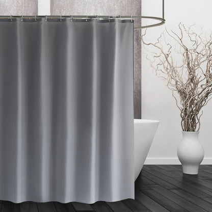 Cortina de ducha de tela sólida resistente, impermeable, para baño, tamaño largo, 230/200 cm, color negro, blanco, gris, marrón y azul.