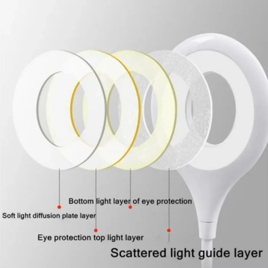 USB 18LEDs Direct Plug Portable Lamp Notebook Computer Lamp Eye Protection Student Study Reading Available Night Light Lighting