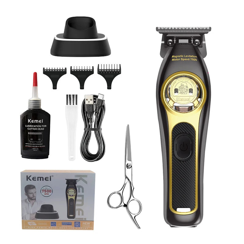 Kemei KM-2373 Baber Hair Clipper Professional Hair Cutting Machine With Charging Base For Men Electric Hair Trimmer Men Gift