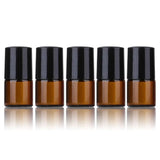 5pcs 1ml 2ml 3ml Amber Roll-on Bottles for Essential Oils Roll-on Perfume Bottle Stainless Steel Ball Container More Color
