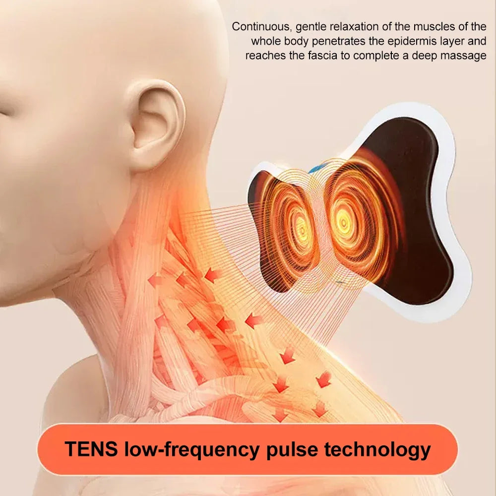 Mini Portable Neck Massager Electric Neck Stretcher for Cervical Muscle Pain Relief and Shoulder Relaxation Massage Patch