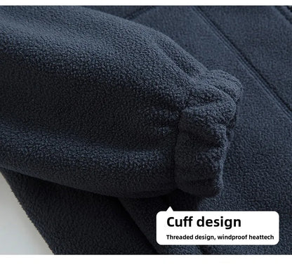 Outdoor Ski Fleece Jacket Men's Autumn And Winter Brand Thick Very Cold Plush Lapel Coat Casual Snow Windproof Sweatshirt Jacket