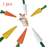 Small Animal Chewing Toys Carrot Eggplant Corn Plant Woven Toy for Rabbit Bunnies Hamster Molars Sticks Pet Toys Pet Accessories
