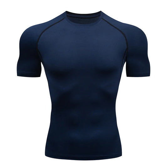 Men's Compression Running T-Shirt Fitness Tight Short Sleeve T-shirt Training Jogging Shirts Gym Sportswear Quick Dry Rashguard
