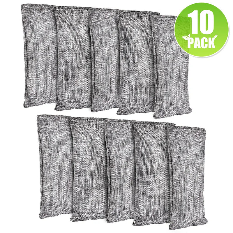 10 pçs sacos de carvão de bambu natural purificador de ar carvão ativado absorvente de odor eliminador de odor de umidade para sapatos de armário de carro