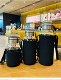 2L Large Capacity Glass Water Bottle Transparent Milk Juice Cup Outdoor Portable Leakproof Drinkware Tea Water Glass Bottle 2L