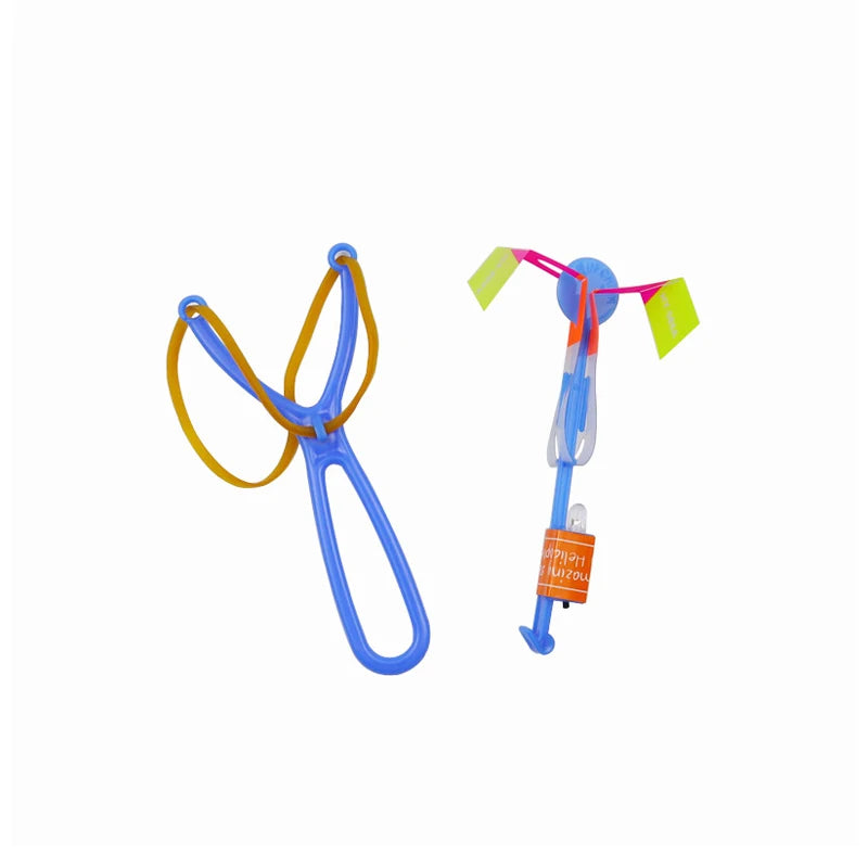 Amazing Light Toy Arrow LED Light Toys Outdoor Party Fun Gift Rubber Band Catapult Glow In The Dark Rocket Helicopter Flying Toy