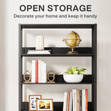 Tribesigns Bookshelf Storage Rack Standing Shelf 5 Tier Industrial Sturdy Bookshelf with Iron Pipe Frame
