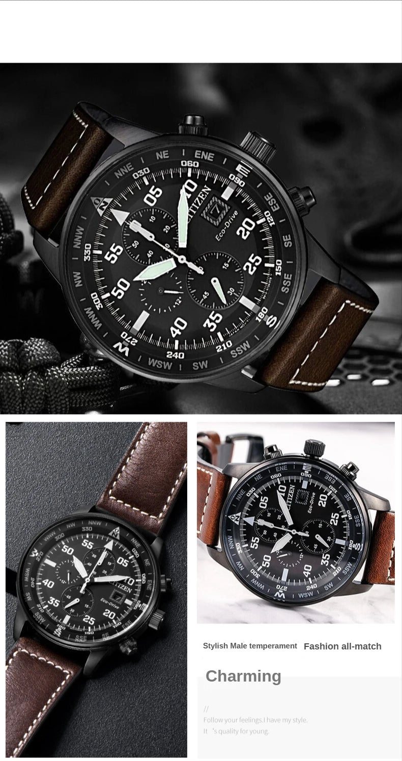 Citizen Fashion Men Stainless Steel Watch Luxury Calendar Quartz Wrist Watch Business Watches for Man Clock Montre Homme