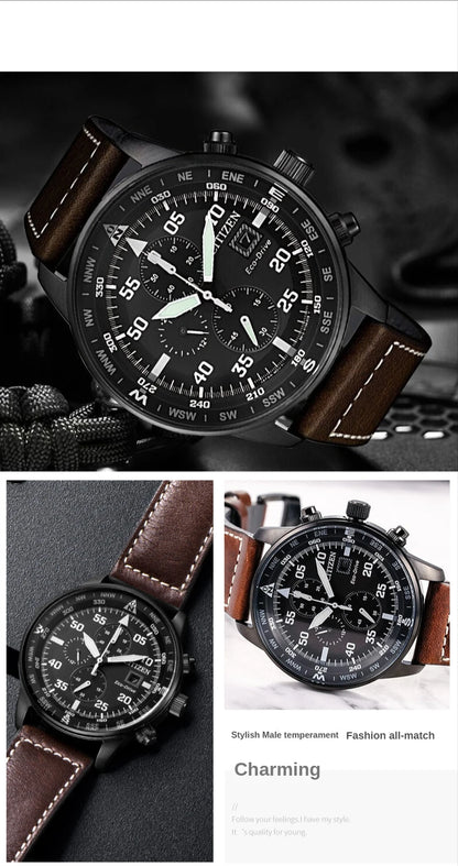 Citizen Fashion Men Stainless Steel Watch Luxury Calendar Quartz Wrist Watch Business Watches for Man Clock Montre Homme