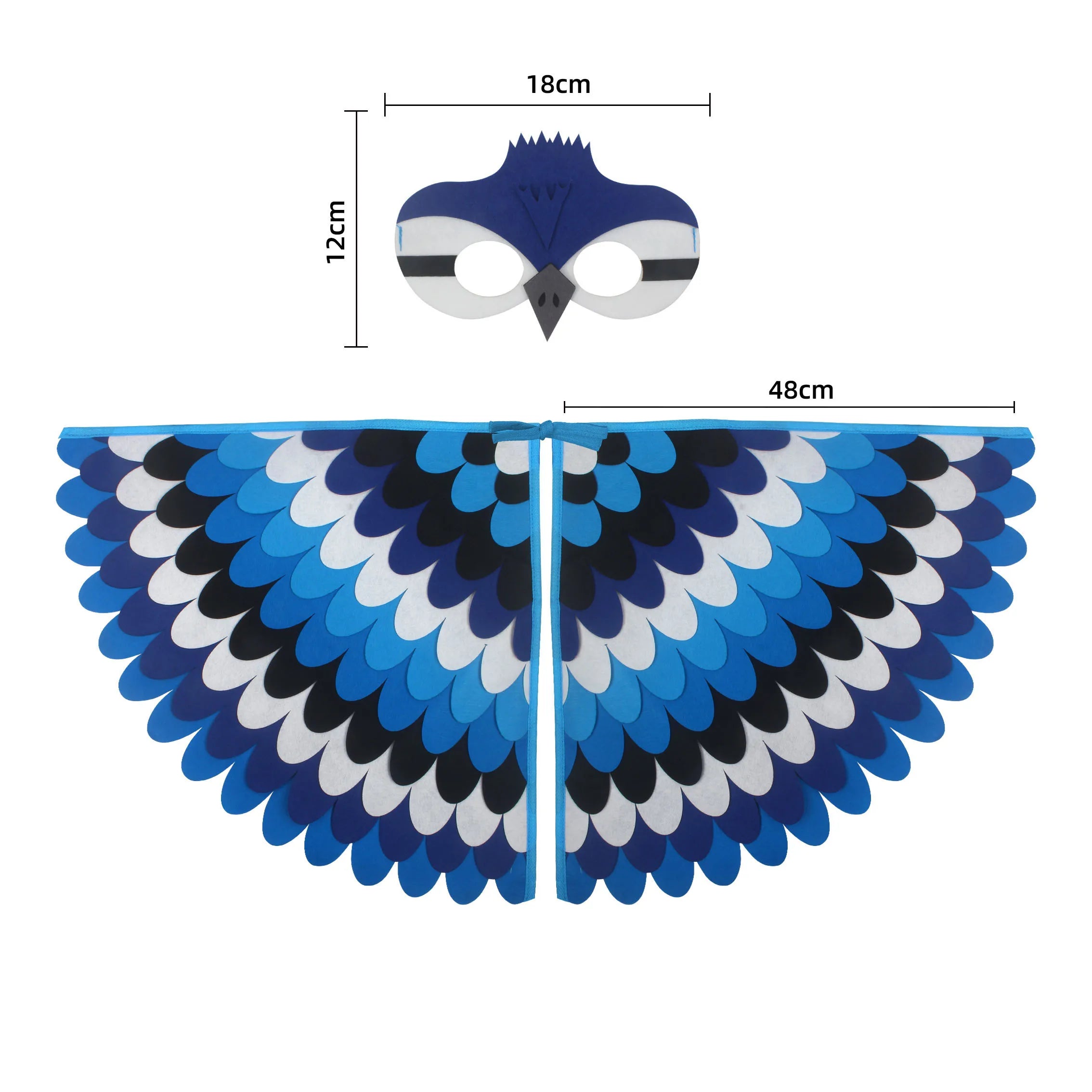 Children Owl Wings Costume Animals Peacock Felt Cloak with Mask for Kids Boys Girls Stage Performance Halloween Party Cape