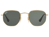 Rayban original Hexagonal 3548 Sunglasses Classic Round, Circular Sun Glasses with Gold Trim in box