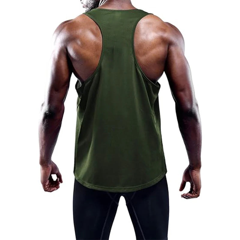 Men's Running Tank Top Summer Sport Gym Training Vest Quick Dry Tank Top Workout Singlets Men Fitness Bodybuilding Sleeveless Shirt