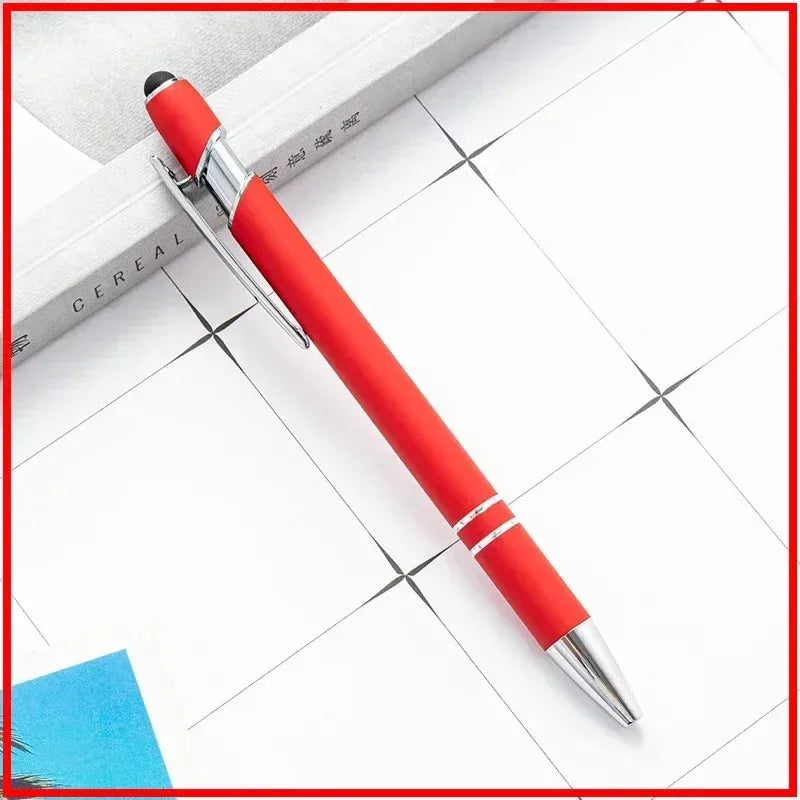 20-200 Pens Wholesale Metal Ballpoint Pen Touch Screen Pen Office School Advertising Pen Custom Logo Text Laser Engraving