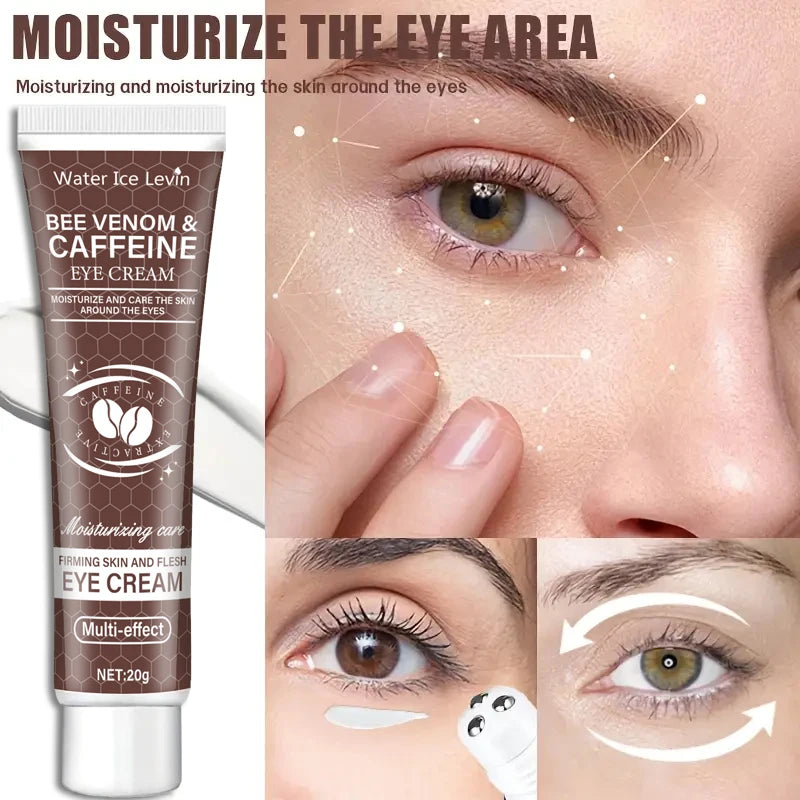 Creme para a área dos olhos com cafeína natural, potente ação hidratante e firmadora (20g), indicado para bolsas e olheiras. Após o uso, promove um efeito lifting na região dos olhos, reduzindo rugas e sinais de envelhe